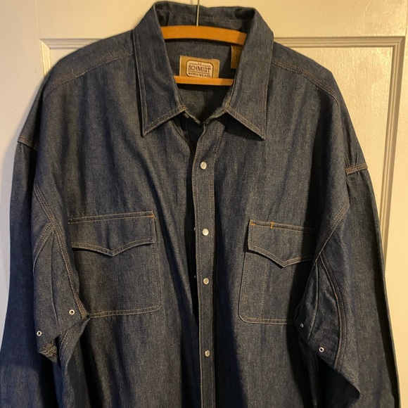 Vintage Men’s Denim western style work shirt XXL - Picture 1 of 4